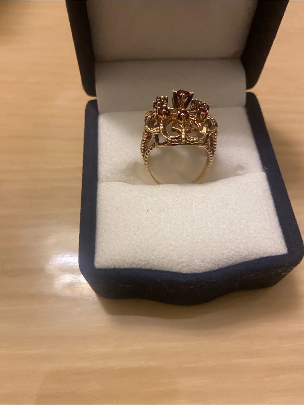 10k gold with 9 Rubies.